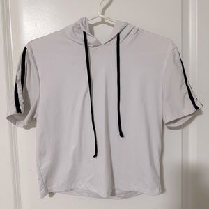 White crop hoodie